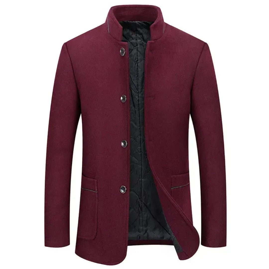 Rio Stand Collar Button-Up Overcoat