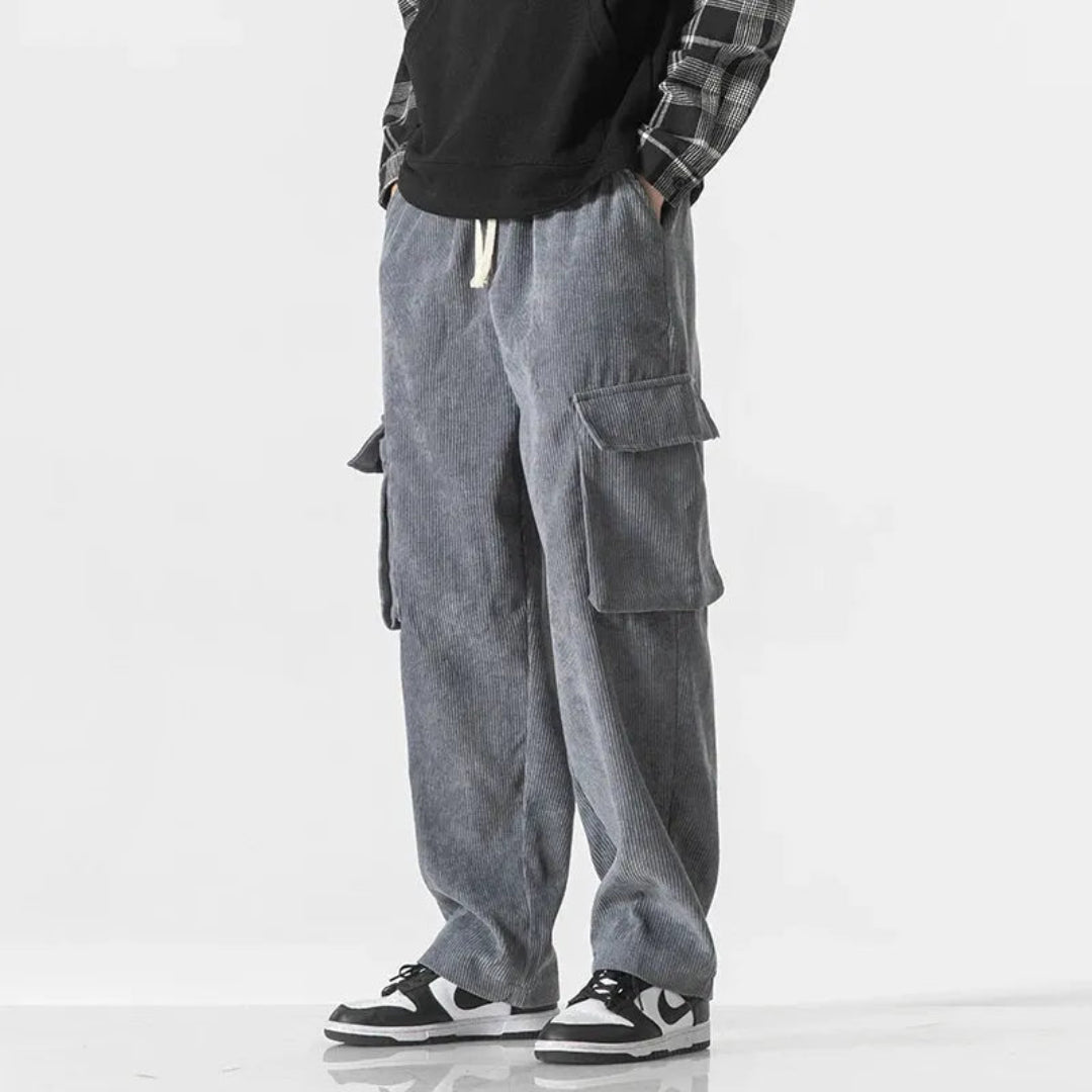 River Drawstring Corduroy Cargo Pants