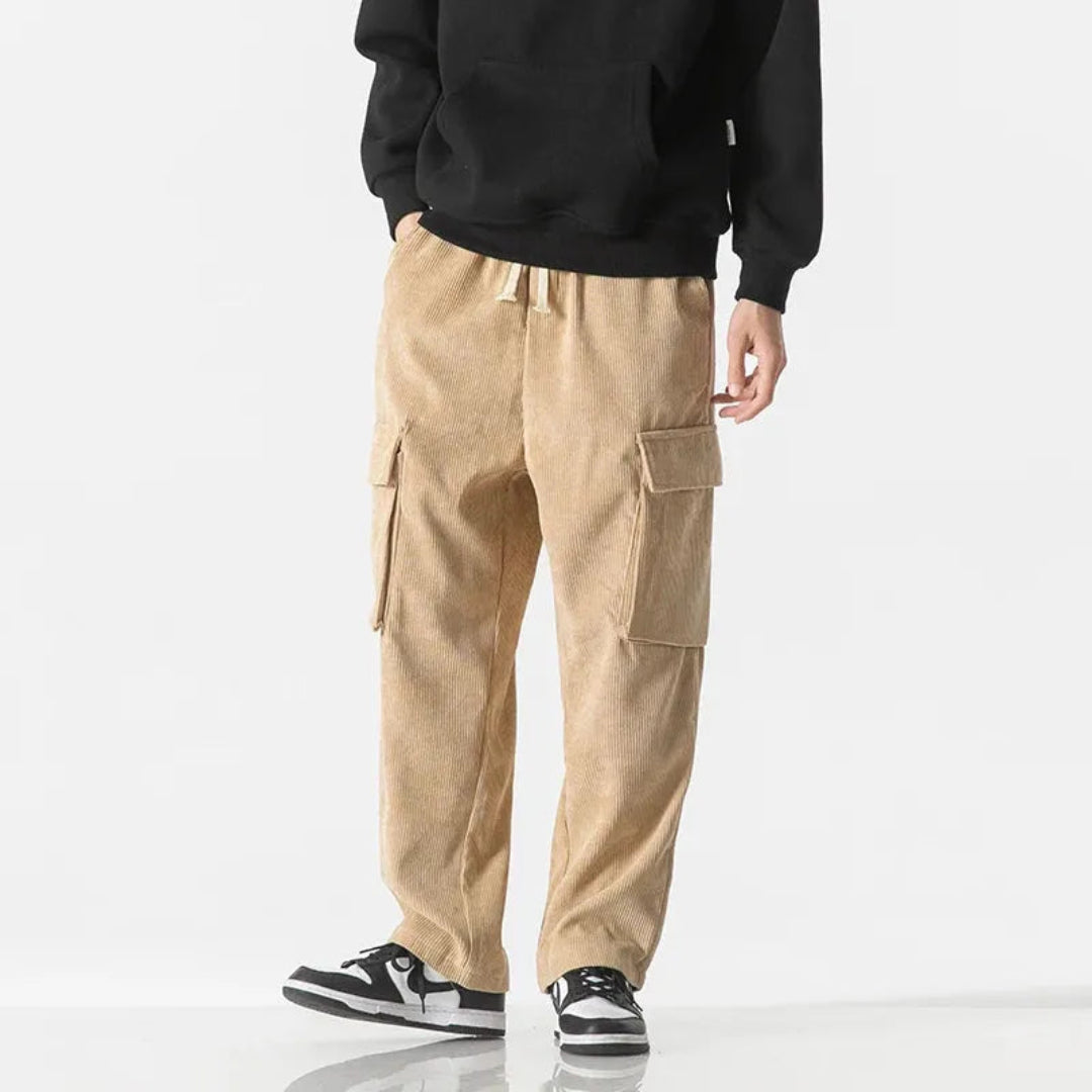 River Drawstring Corduroy Cargo Pants