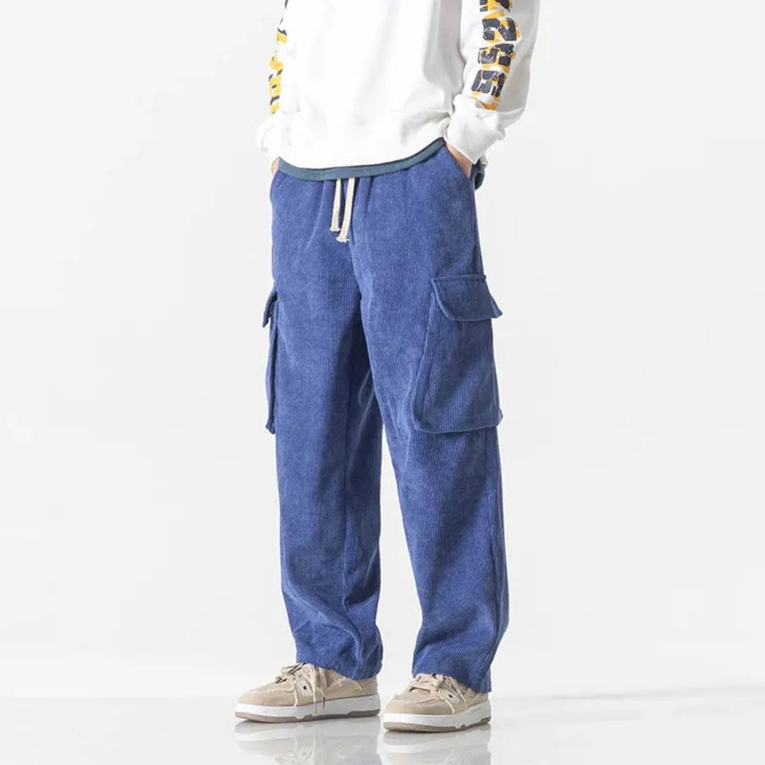 River Drawstring Corduroy Cargo Pants