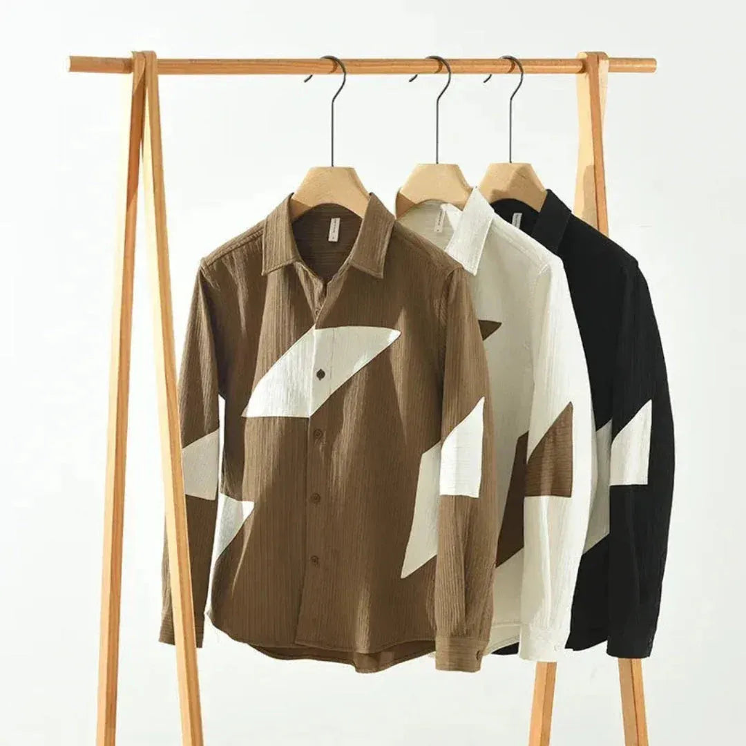 Samuel Men’s Patchwork Cotton Long Sleeve Shirt