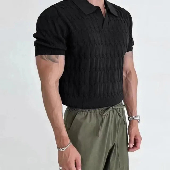 Sebastian Textured Knit Polo Shirt