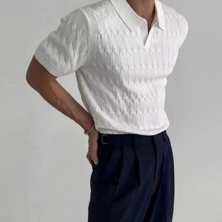 Sebastian Textured Knit Polo Shirt