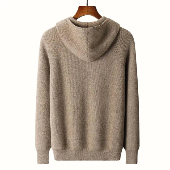 Sebastian Wool Full-Zip Hooded Cardigan
