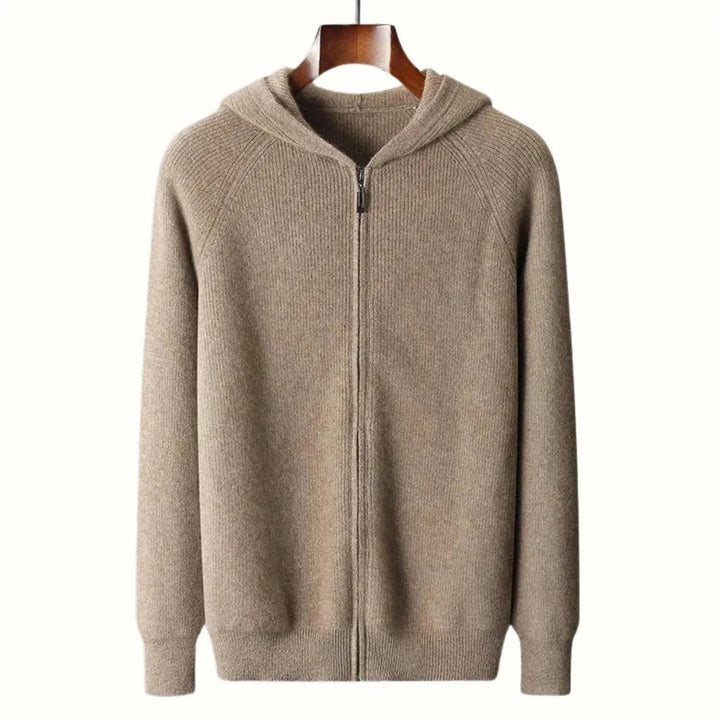 Sebastian Wool Full-Zip Hooded Cardigan
