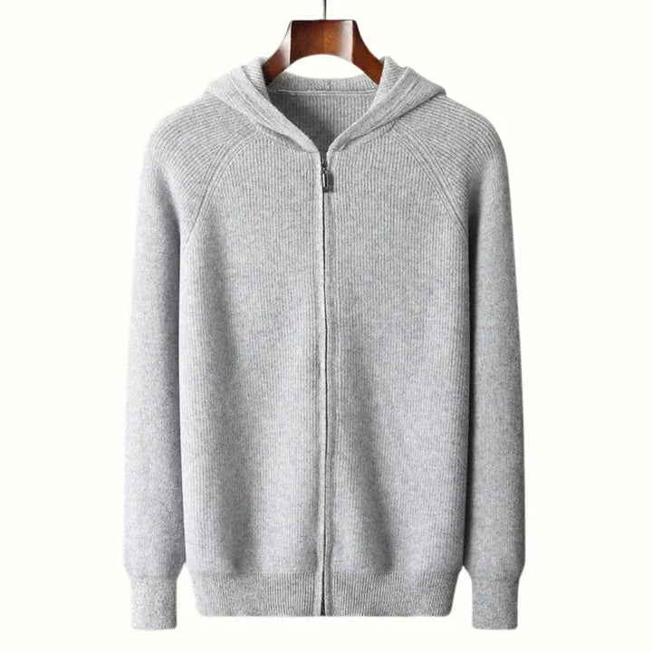 Sebastian Wool Full-Zip Hooded Cardigan