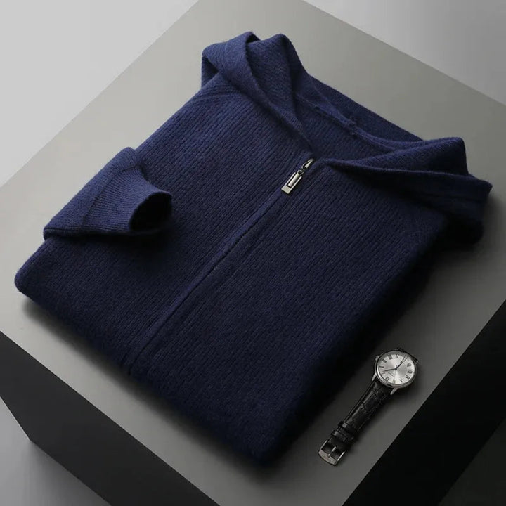 Sebastian Wool Full-Zip Hooded Cardigan