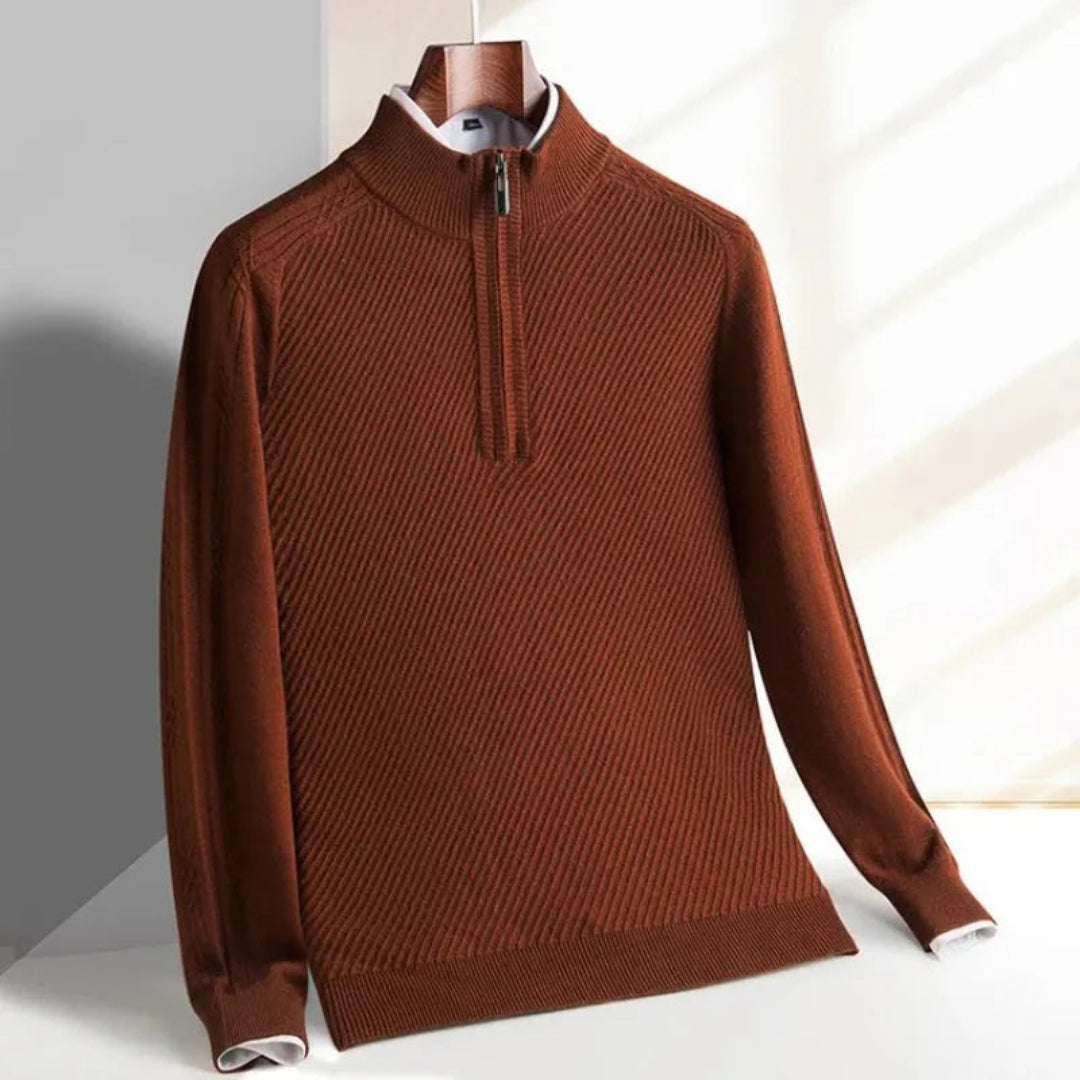 Trent Half-Zip Ribbed Sweater