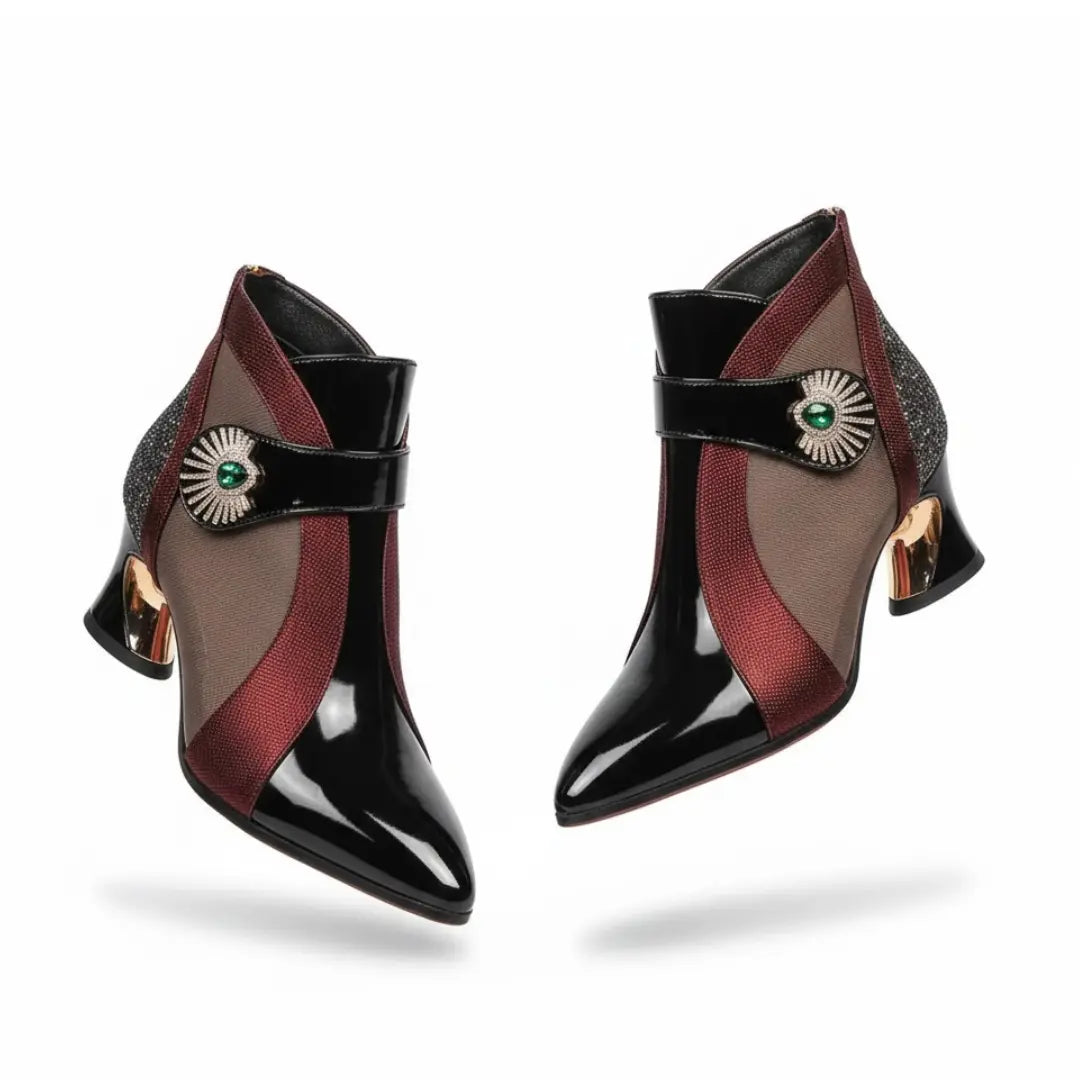 LS | Isabella Leather Heeled Boots Lion Style