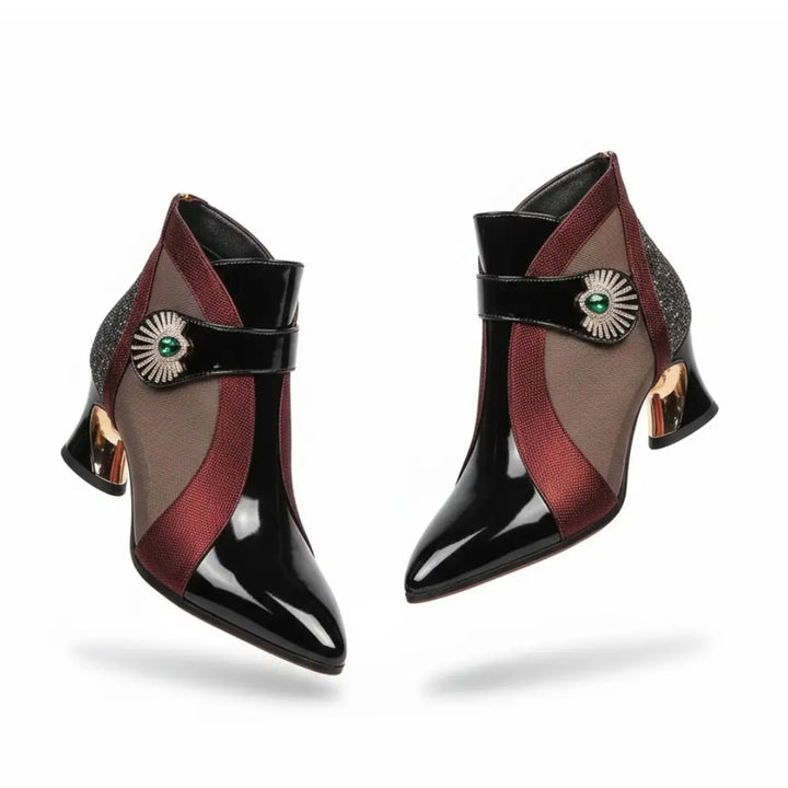 LS | Isabella Leather Heeled Boots Lion Style