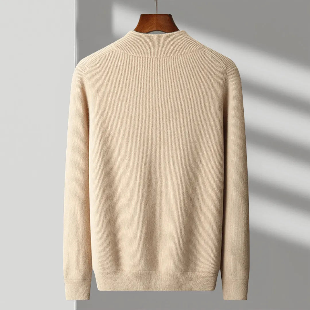 Walter Merino Wool Zip-Up Sweater