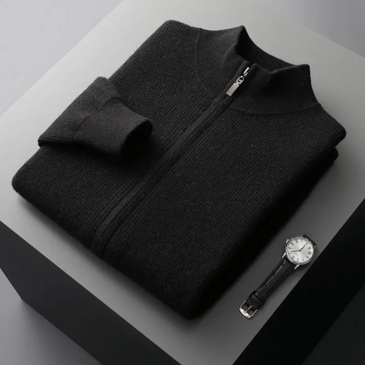 Walter Merino Wool Zip-Up Sweater