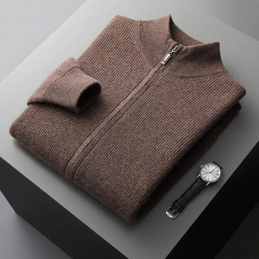 Walter Merino Wool Zip-Up Sweater