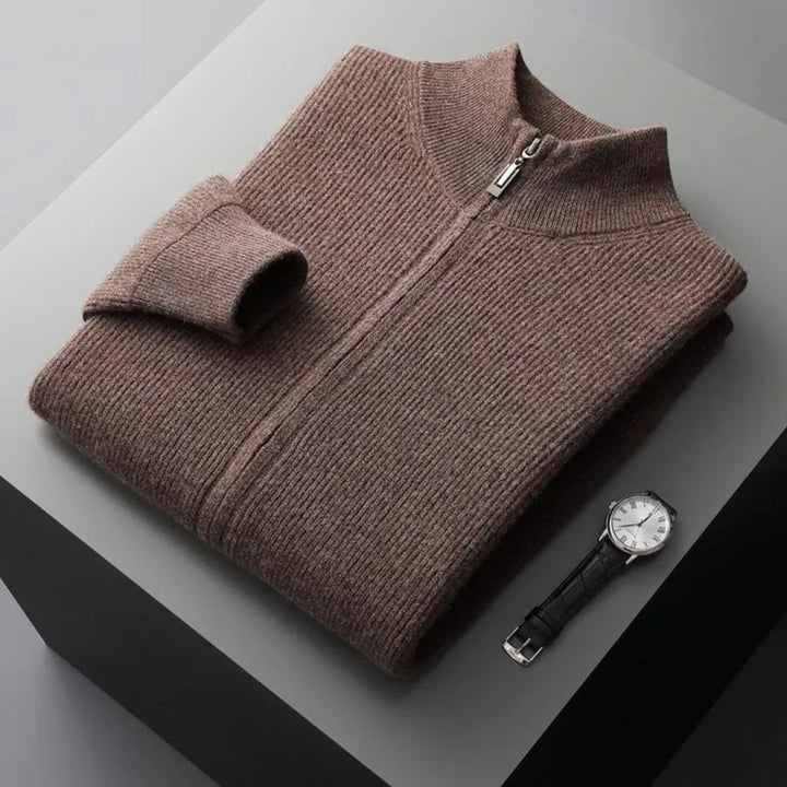Walter Merino Wool Zip-Up Sweater