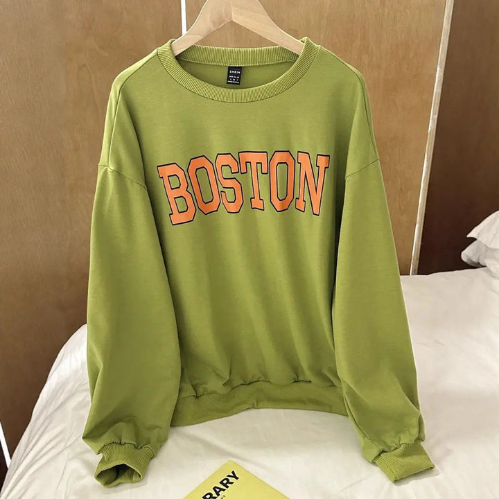 Women Boston Graphic Sweatshirt LionStyle Lion Style