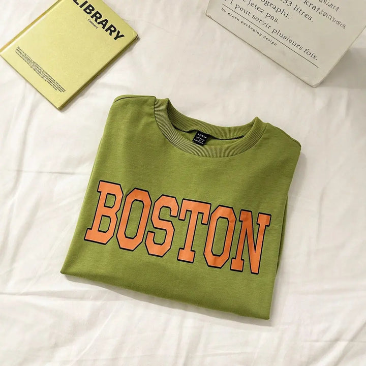Women Boston Graphic Sweatshirt LionStyle Lion Style