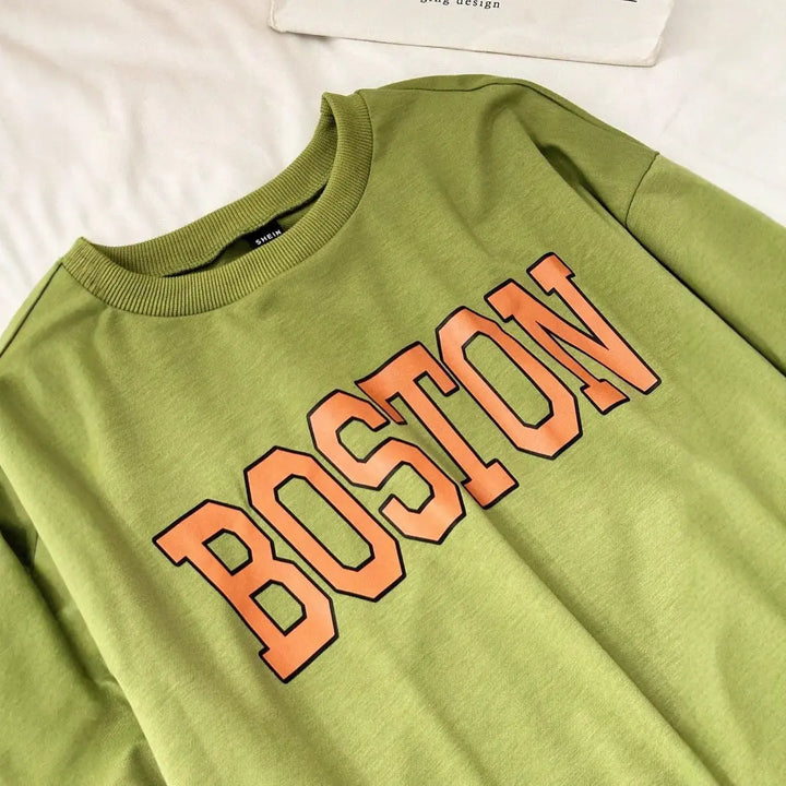 Women Boston Graphic Sweatshirt LionStyle Lion Style