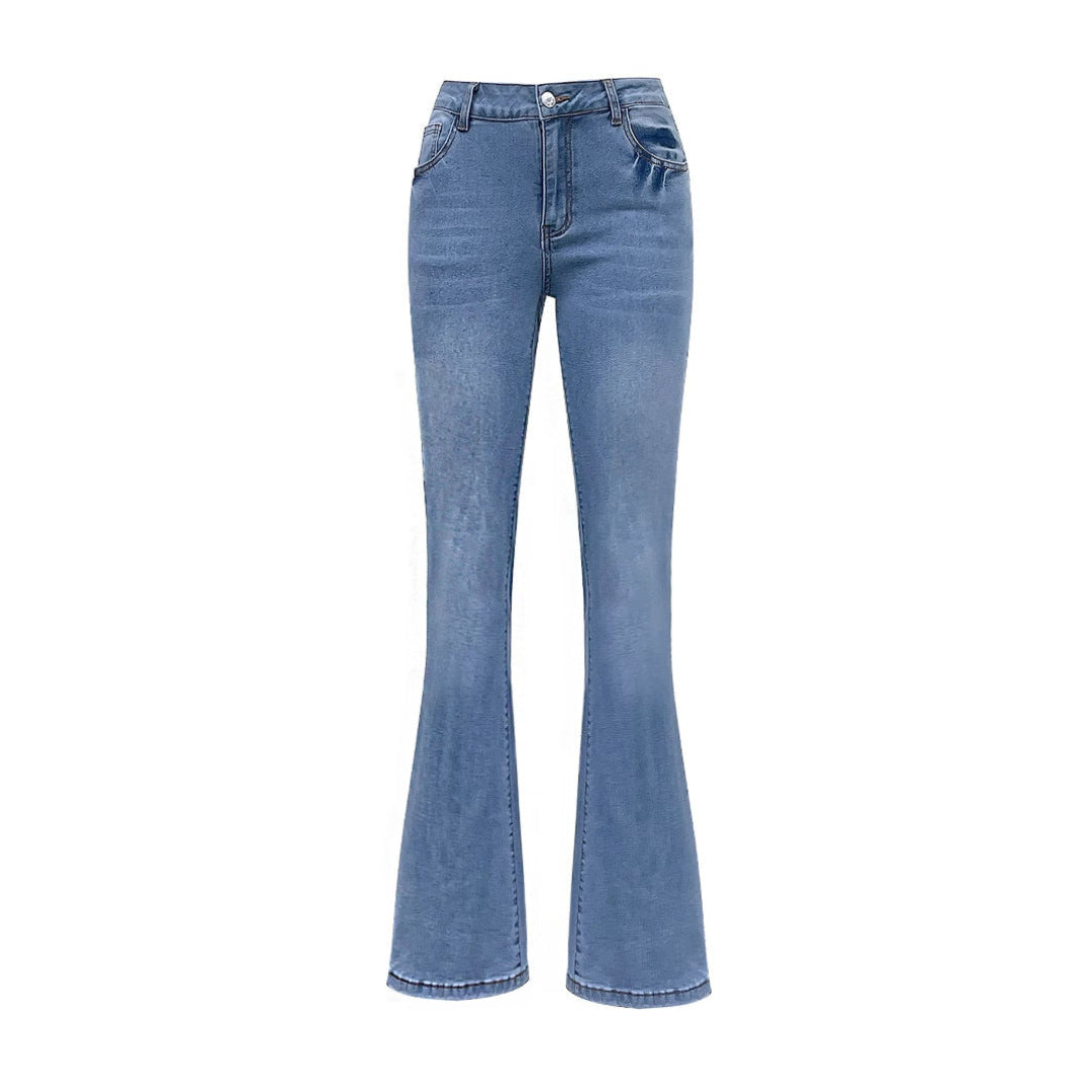 Women Bow Pocket Flare Jeans LionStyle