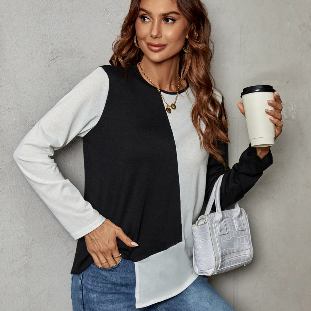 Women Casual Colorblock Long Sleeves LionStyle