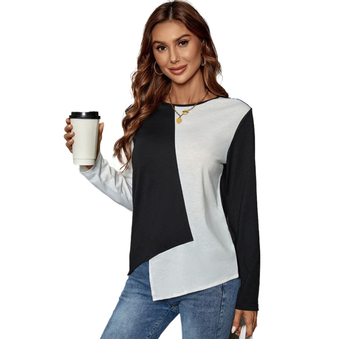 Women Casual Colorblock Long Sleeves LionStyle