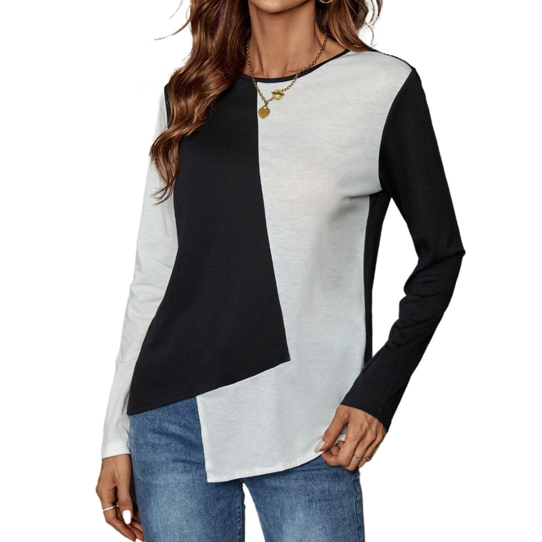 Women Casual Colorblock Long Sleeves LionStyle