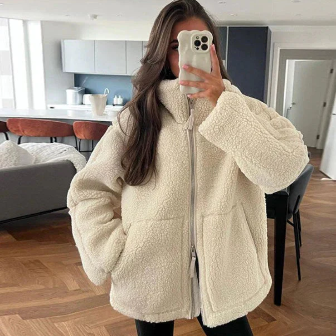 Women Casual Plush Zip Jacket LionStyle Lion Style