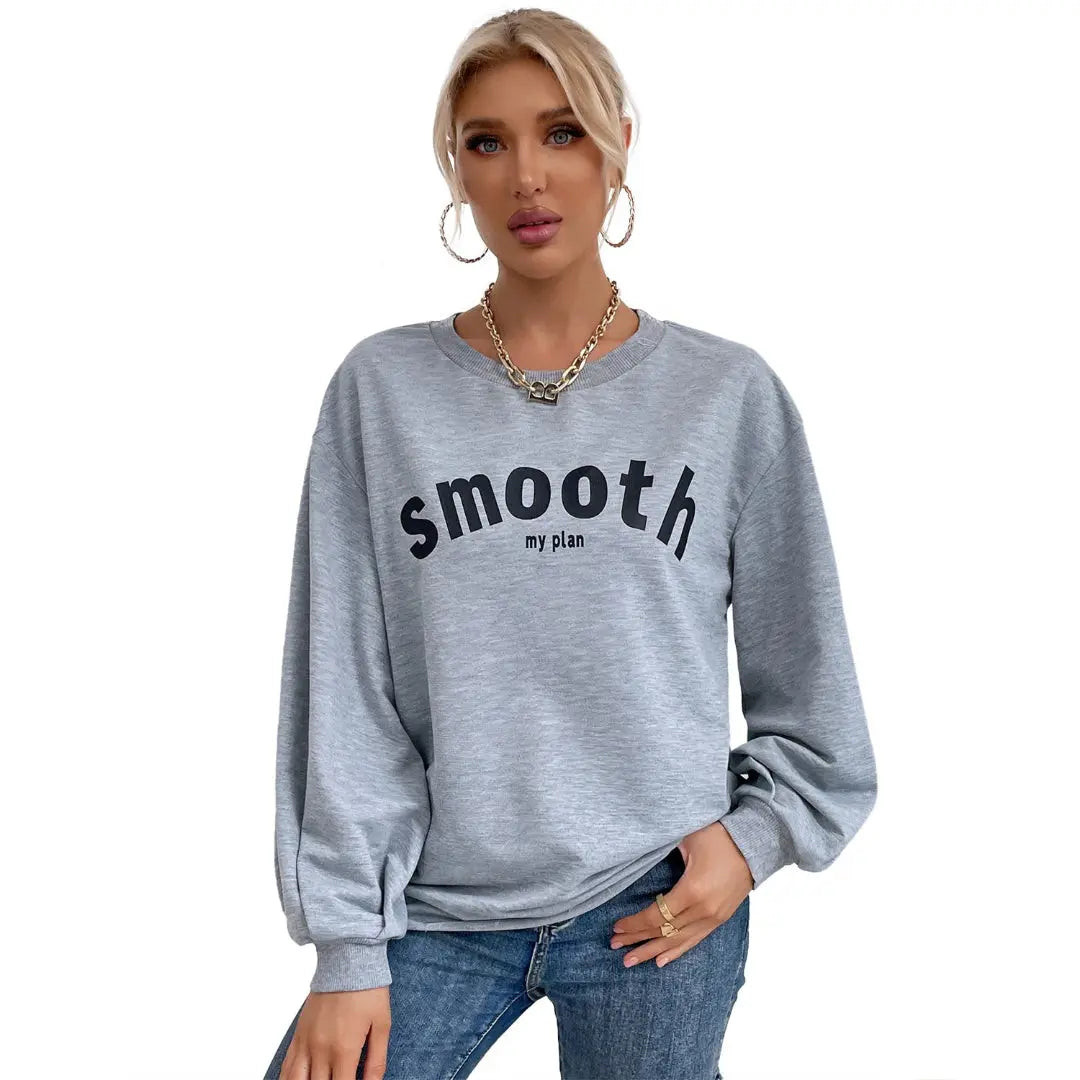 Women Chic Crew Neck Sweatshirt LionStyle Lion Style