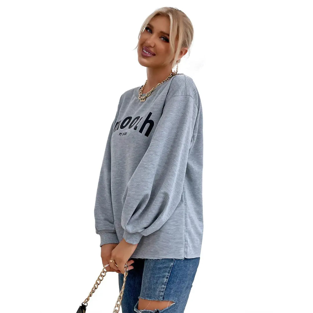 Women Chic Crew Neck Sweatshirt LionStyle Lion Style