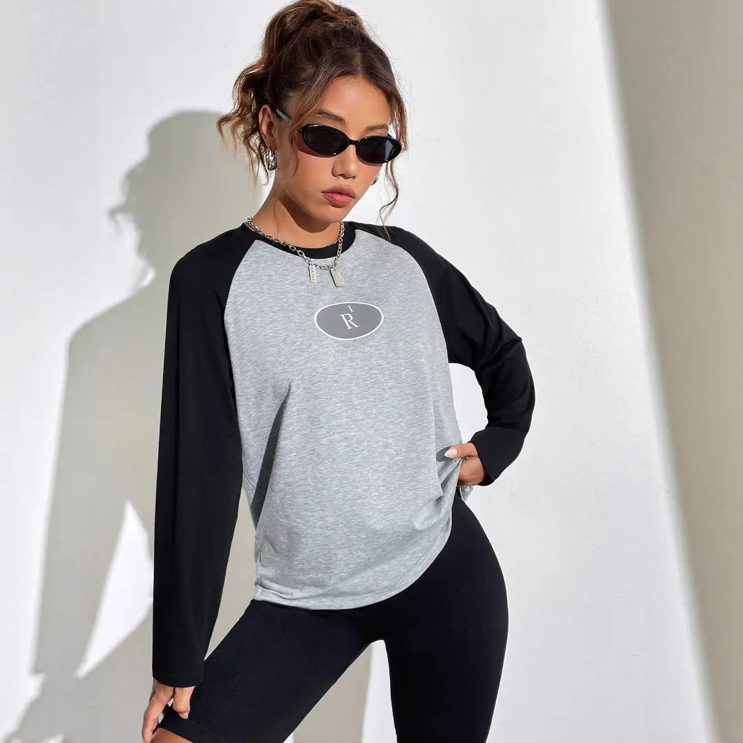 Women Chic Relaxed Raglan Top LionStyle Lion Style