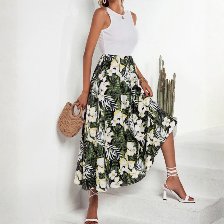 Women Chic Tropical Maxi Dress LionStyle Lion Style