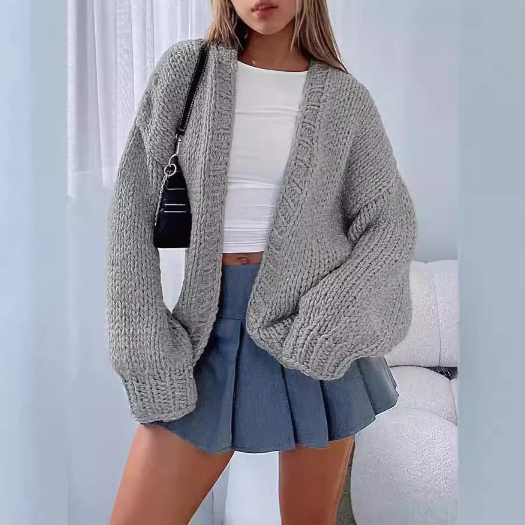 Women Chunky Knit Cardigan LionStyle Lion Style
