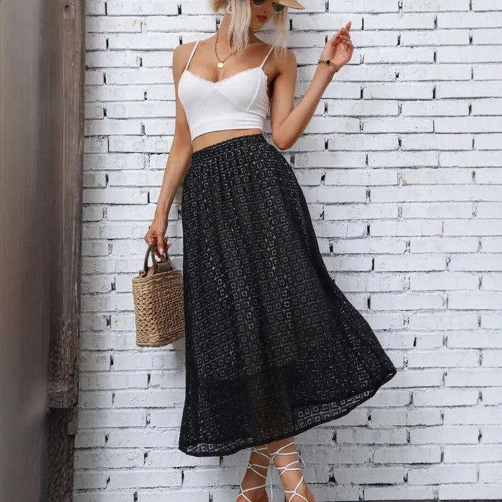 Women Classic A-Line Midi Skirt LionStyle Lion Style