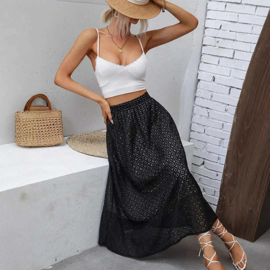 Women Classic A-Line Midi Skirt LionStyle Lion Style