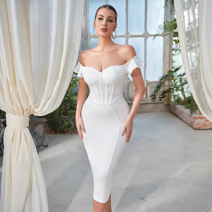 Women Classic Fitted Midi Dress LionStyle Lion Style