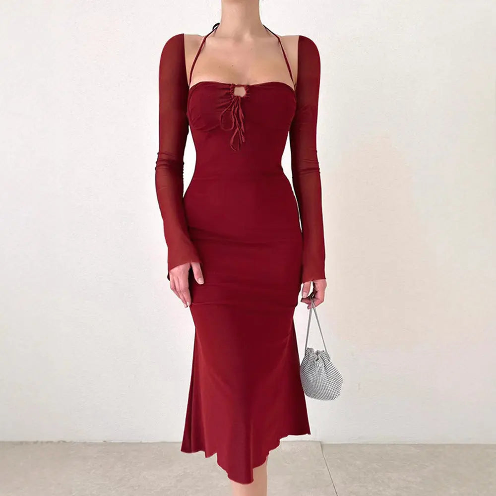 Women Classic Hourglass Midi Dress LionStyle Lion Style