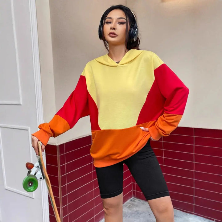 Women Color Block Hoodie LionStyle Lion Style