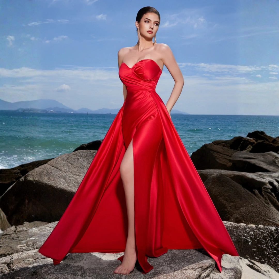 Women Dramatic Train Formal Gown LionStyle Lion Style
