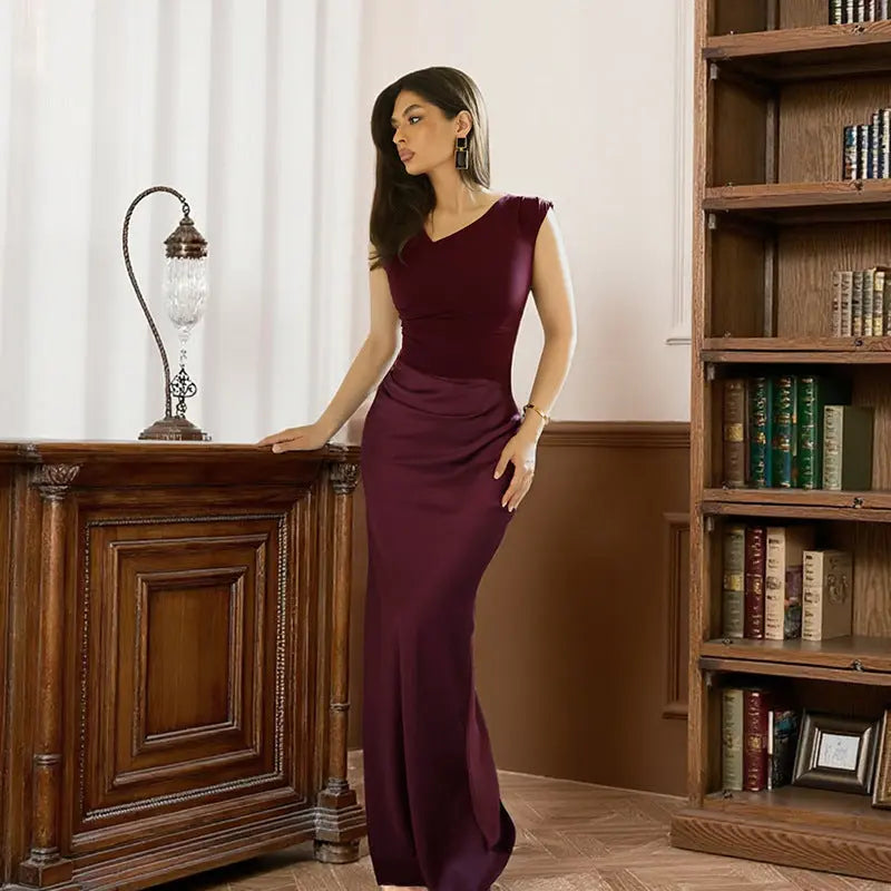 Women Draped Waist Gown LionStyle Lion Style