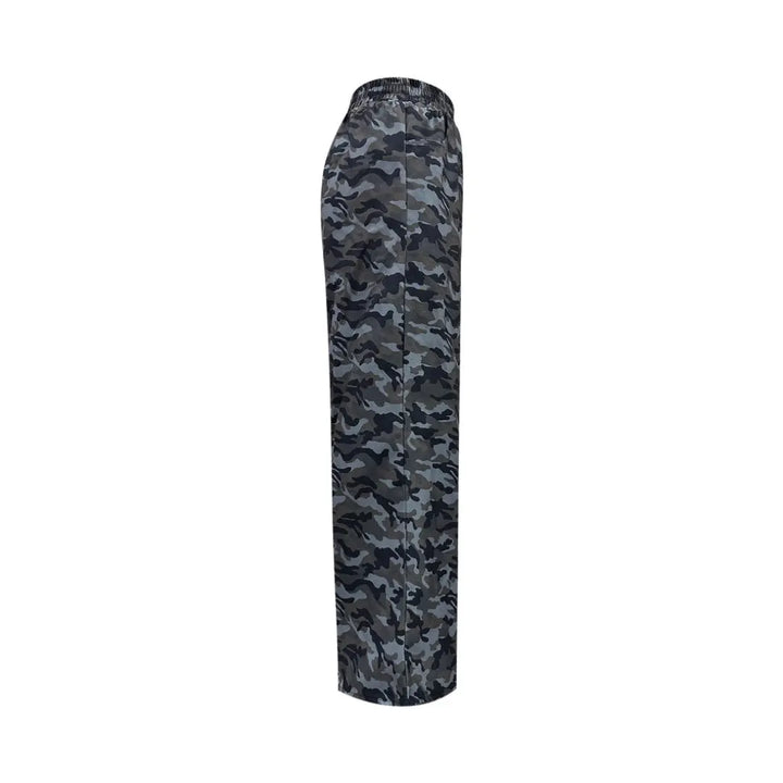 Women Elastic Waist Camo Wide Pants LionStyle Lion Style