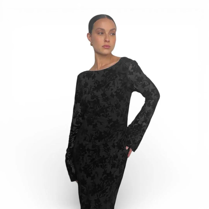 Women Floral Mesh Evening Dress LionStyle Lion Style