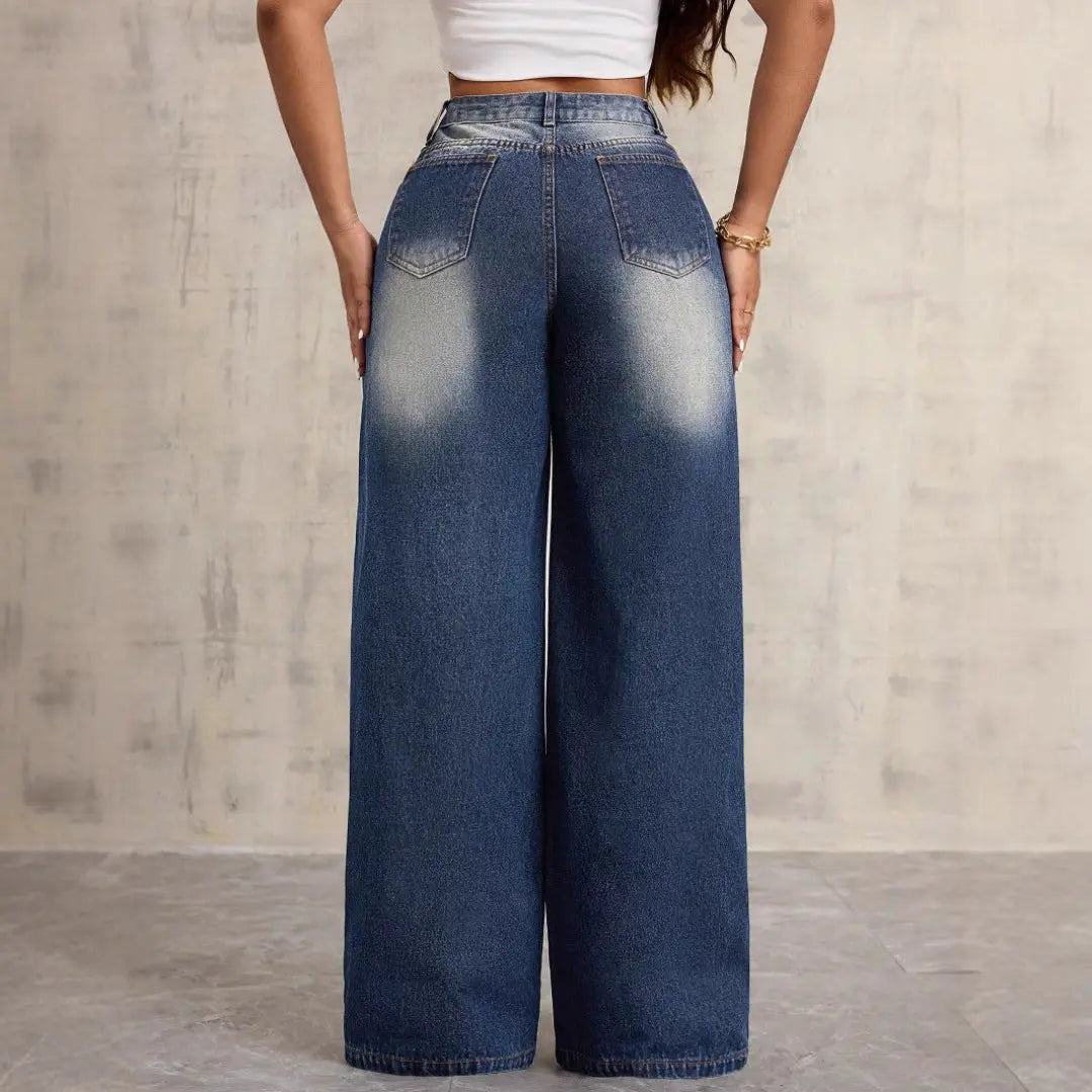 Women Floral Wide Leg Jeans LionStyle Lion Style
