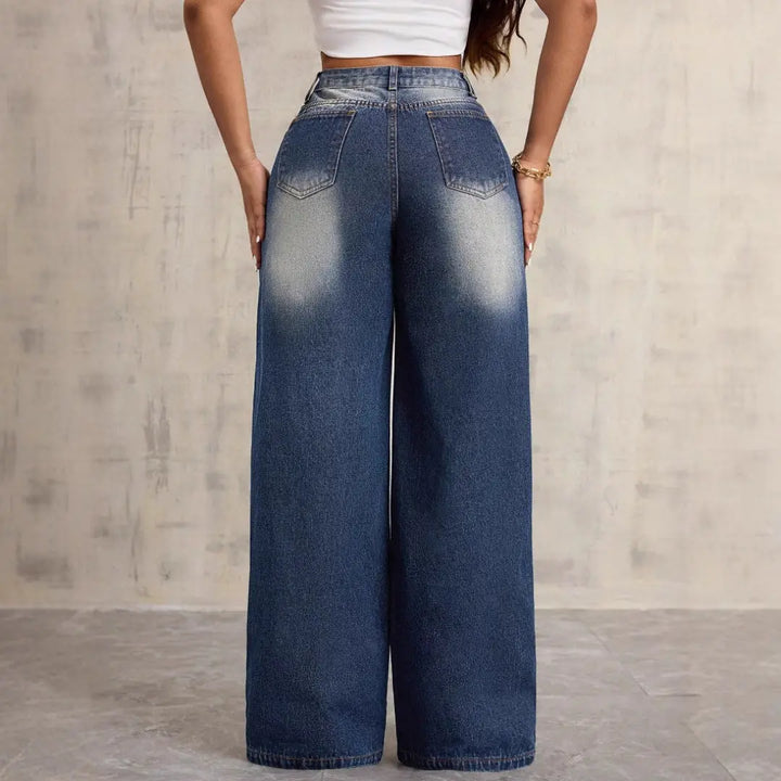Women Floral Wide Leg Jeans LionStyle Lion Style
