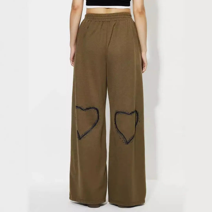 Women Graphic Back Heart Lounge Pants LionStyle Lion Style