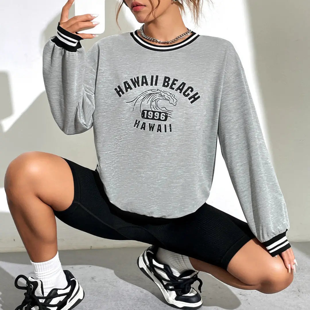Women Hawaii Graphic Sweatshirt LionStyle Lion Style
