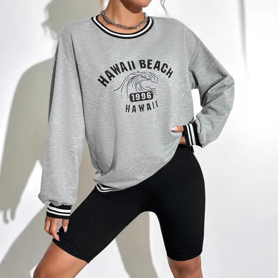 Women Hawaii Graphic Sweatshirt LionStyle Lion Style