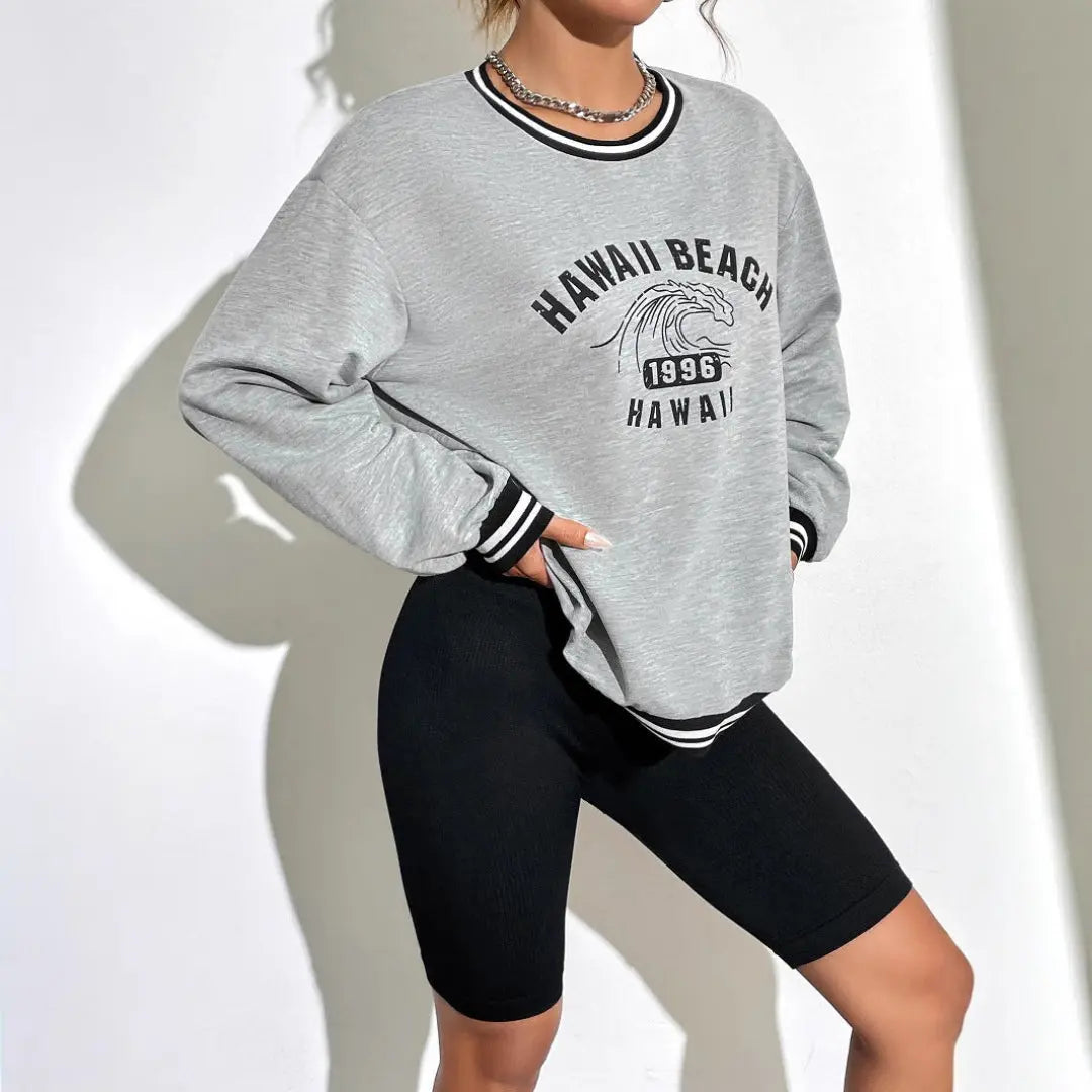 Women Hawaii Graphic Sweatshirt LionStyle Lion Style