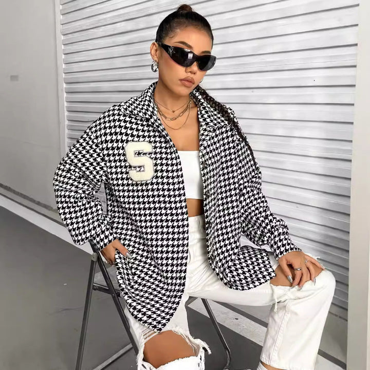 Women Houndstooth Jacket LionStyle