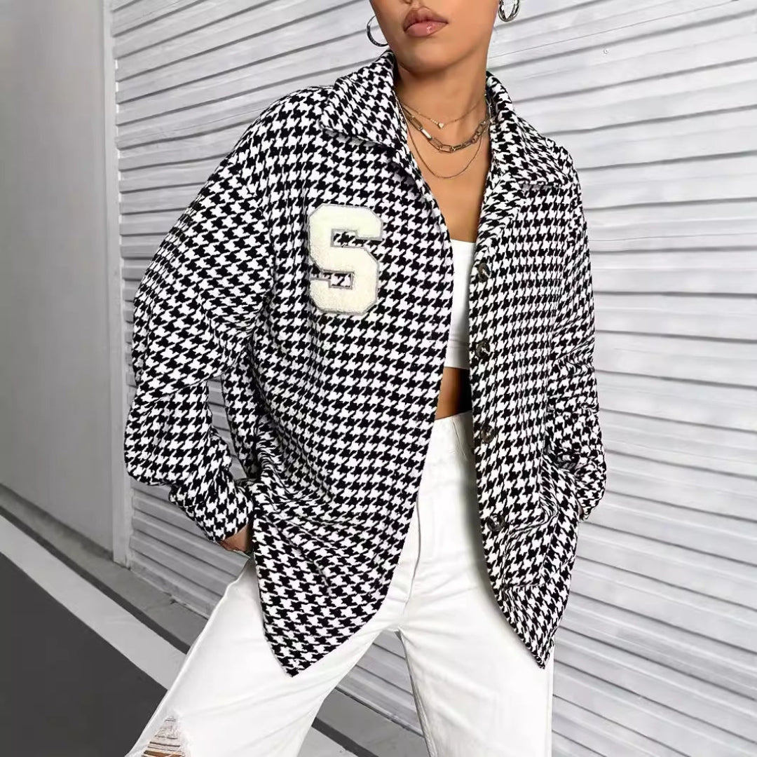 Women Houndstooth Jacket LionStyle