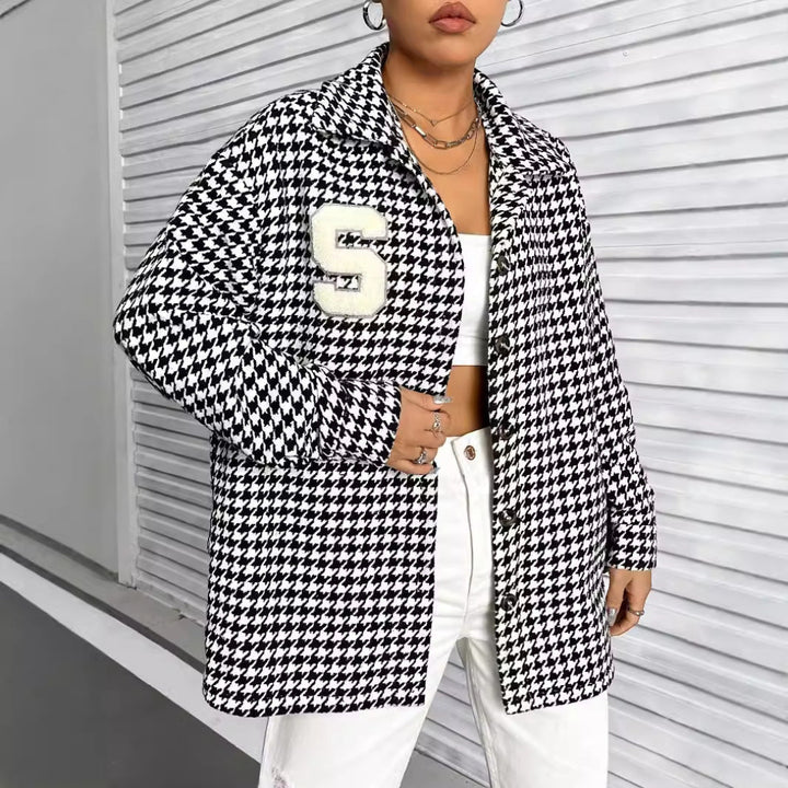 Women Houndstooth Jacket LionStyle