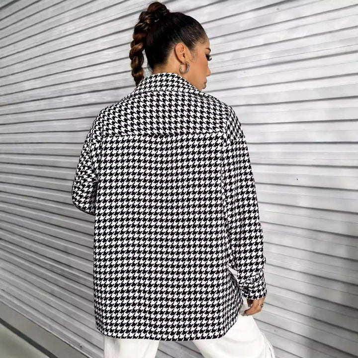 Women Houndstooth Jacket LionStyle